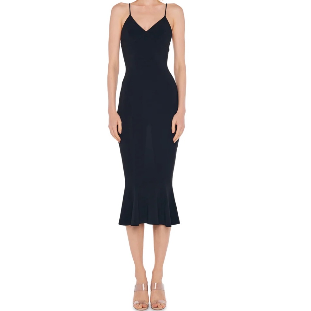 Normal Kamali Black Slip Fishtail Dress